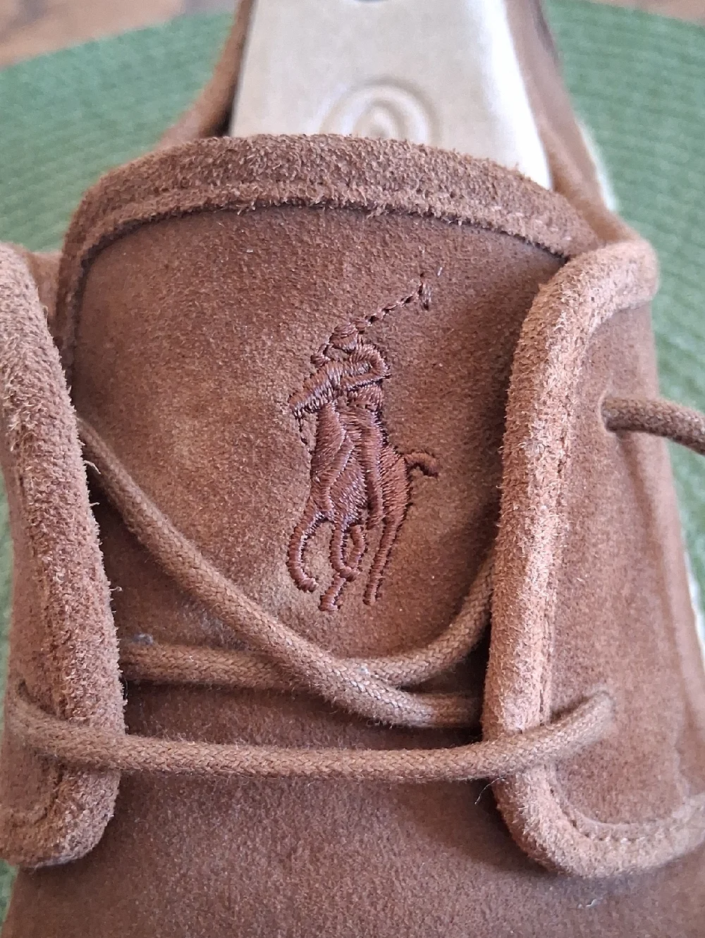 Men's Ralph Lauren Polo Brown Suede Two Eye Jute Lace Up Loafers Size 11